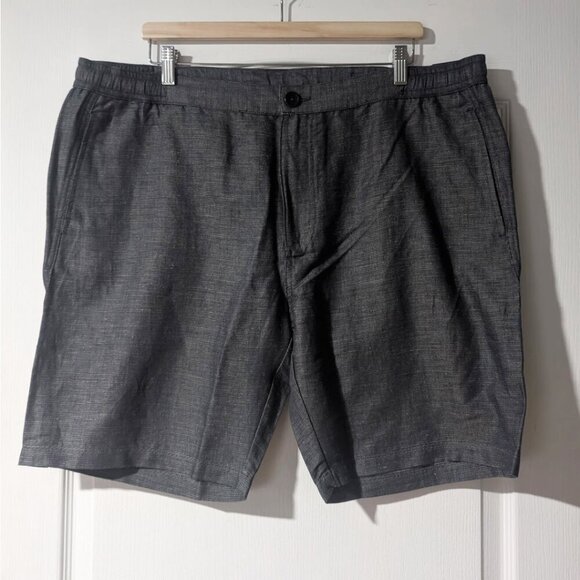 Good Man Brand | Tulum Linen/Cotton Shorts in Indigo Heather - Picture 3 of 14
